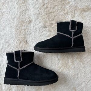 UGG Black and Gray Suede Boots